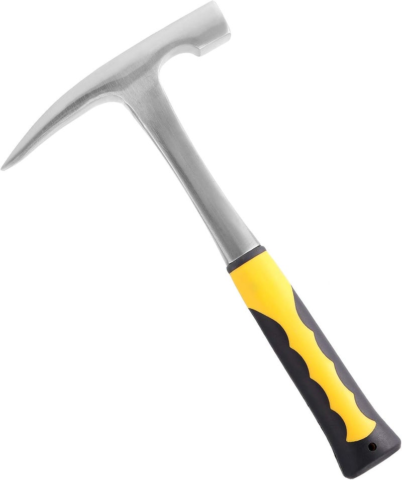 HAKZEON 32oz Rock Pick Hammer, 12 Inch Premium Carbon Steel Chipping Hammers with Skid Handle Polished Tip, Geologist Hammer for Mining for Mining, Geological Prospecting, Camping - Image 4